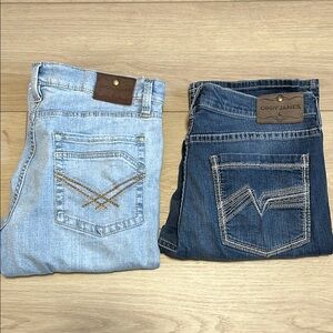 Cody James Men's Light Blue and Dark Blue Straight Jeans Set Of 2 Size 36x34